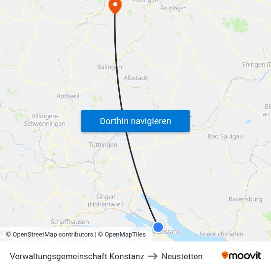 Verwaltungsgemeinschaft Konstanz to Neustetten map