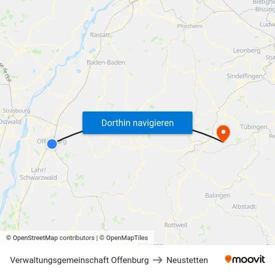 Verwaltungsgemeinschaft Offenburg to Neustetten map