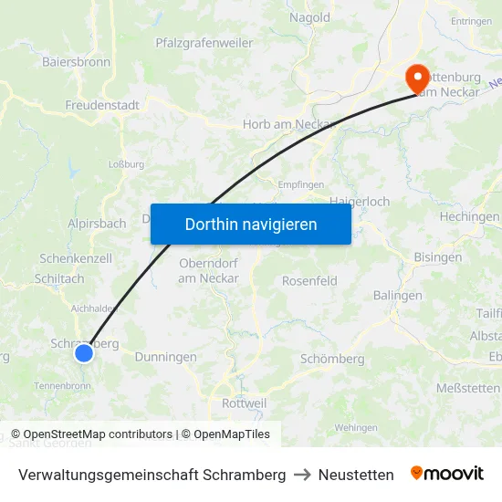 Verwaltungsgemeinschaft Schramberg to Neustetten map