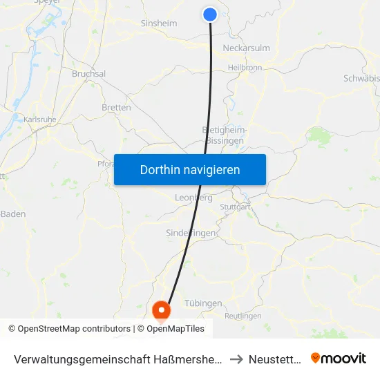 Verwaltungsgemeinschaft Haßmersheim to Neustetten map
