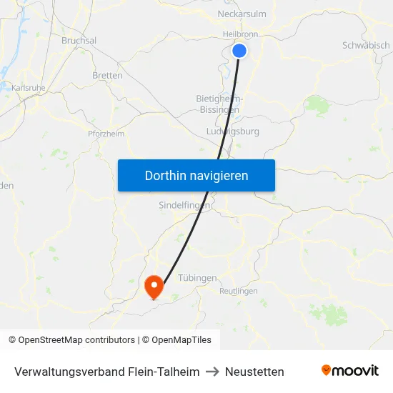 Verwaltungsverband Flein-Talheim to Neustetten map