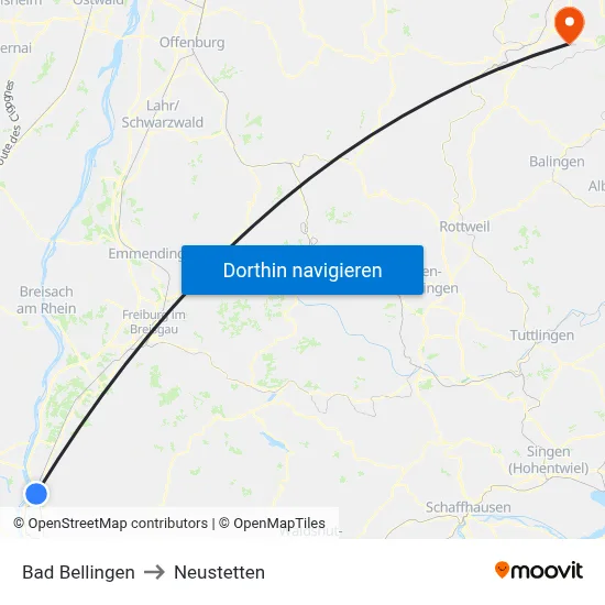 Bad Bellingen to Neustetten map