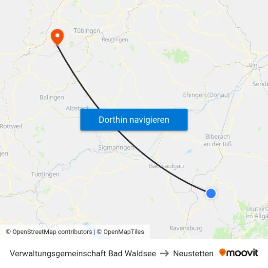 Verwaltungsgemeinschaft Bad Waldsee to Neustetten map