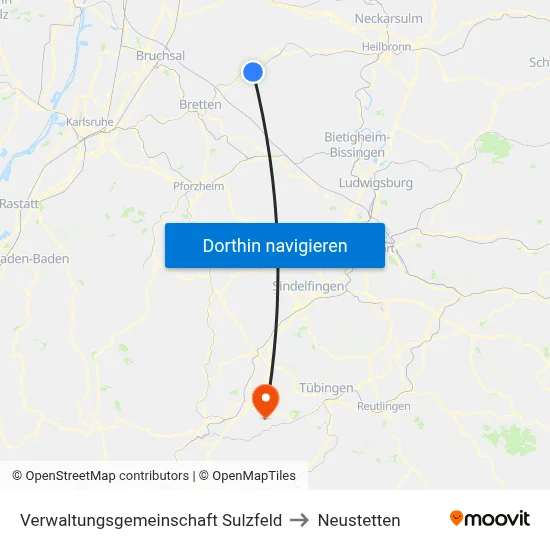 Verwaltungsgemeinschaft Sulzfeld to Neustetten map