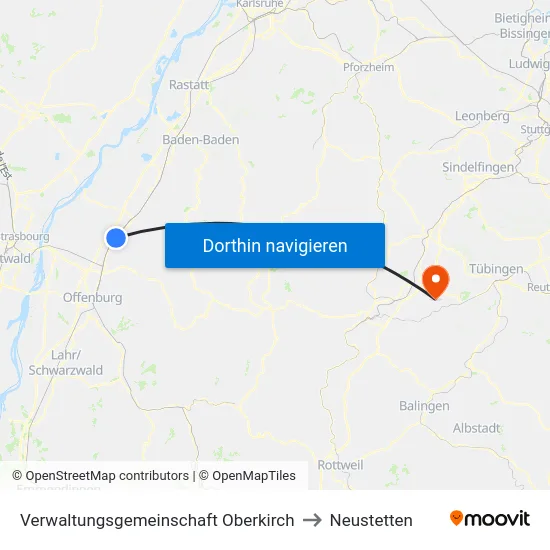 Verwaltungsgemeinschaft Oberkirch to Neustetten map