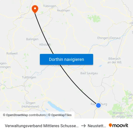 Verwaltungsverband Mittleres Schussental to Neustetten map