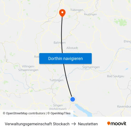Verwaltungsgemeinschaft Stockach to Neustetten map