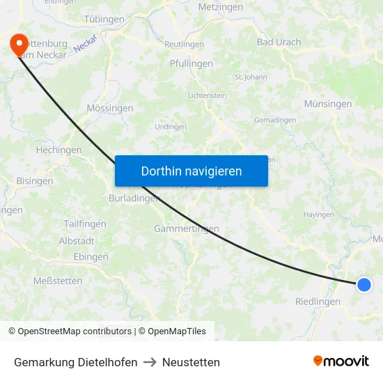 Gemarkung Dietelhofen to Neustetten map