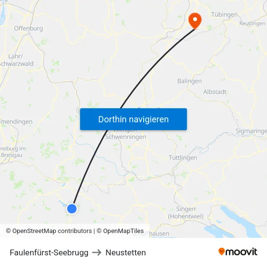 Faulenfürst-Seebrugg to Neustetten map