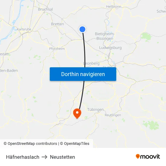 Häfnerhaslach to Neustetten map