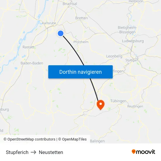 Stupferich to Neustetten map