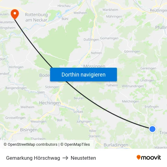 Gemarkung Hörschwag to Neustetten map