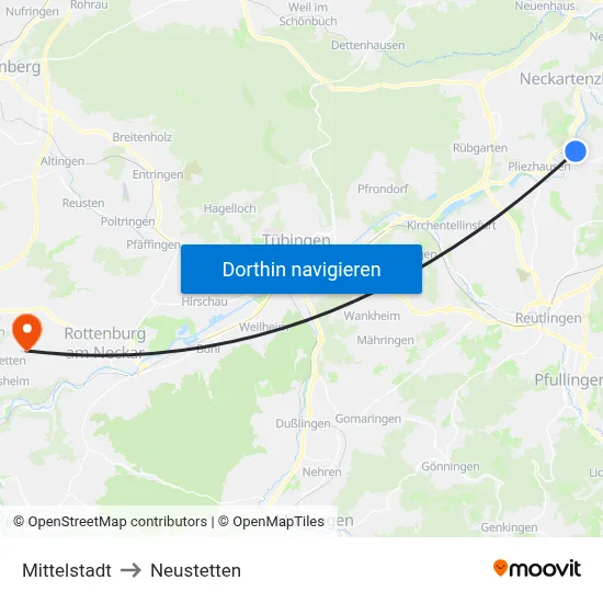 Mittelstadt to Neustetten map