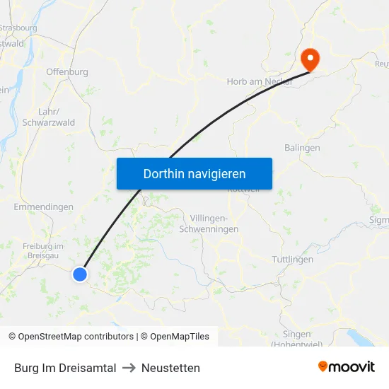 Burg Im Dreisamtal to Neustetten map