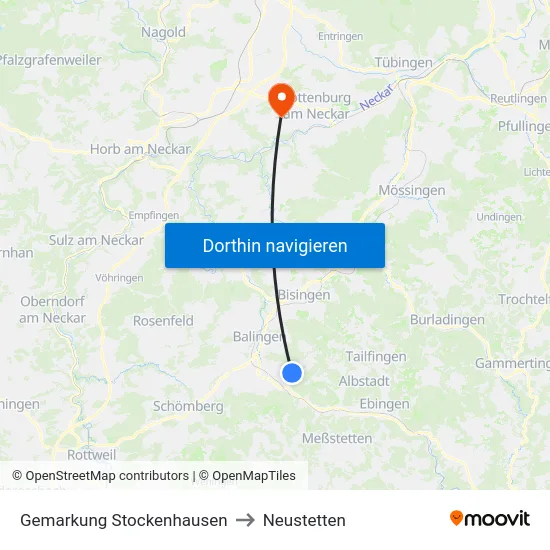 Gemarkung Stockenhausen to Neustetten map