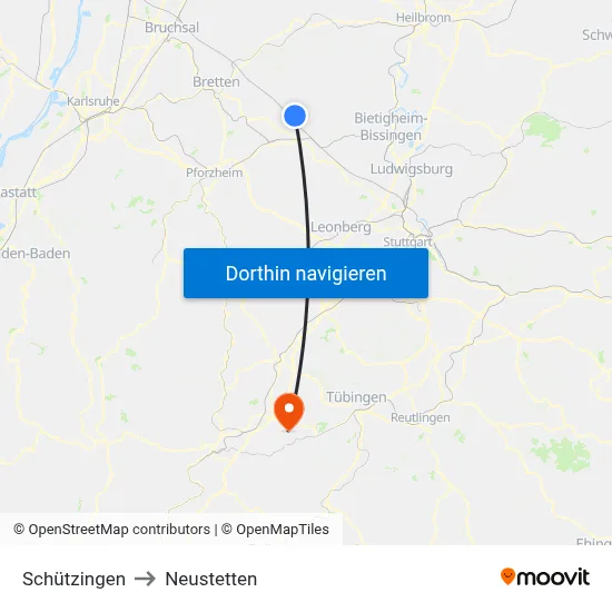 Schützingen to Neustetten map