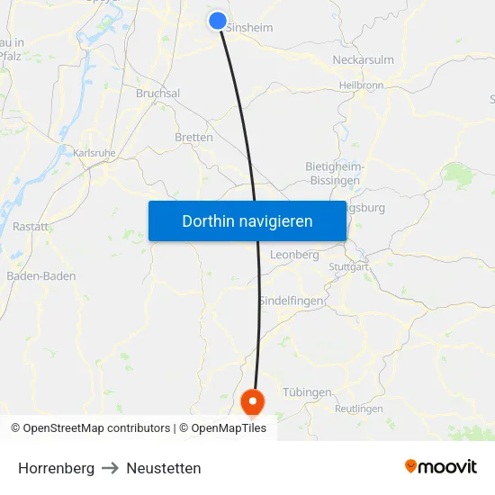 Horrenberg to Neustetten map