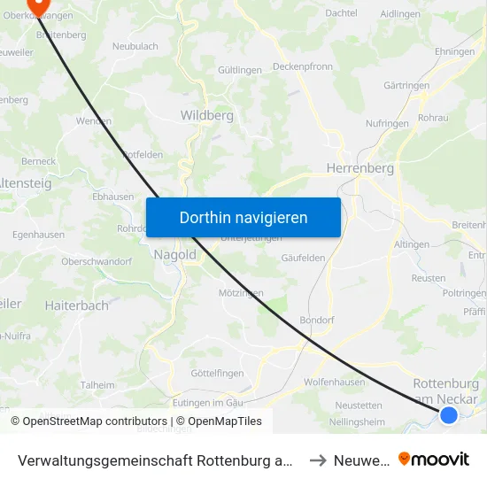 Verwaltungsgemeinschaft Rottenburg am Neckar to Neuweiler map