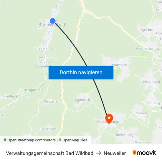 Verwaltungsgemeinschaft Bad Wildbad to Neuweiler map