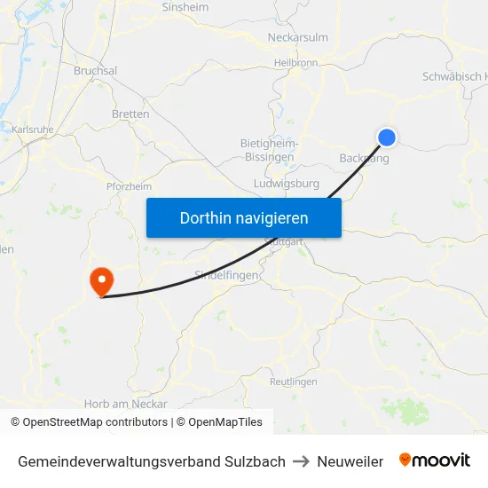 Gemeindeverwaltungsverband Sulzbach to Neuweiler map