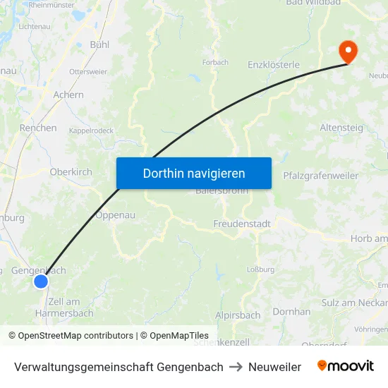 Verwaltungsgemeinschaft Gengenbach to Neuweiler map