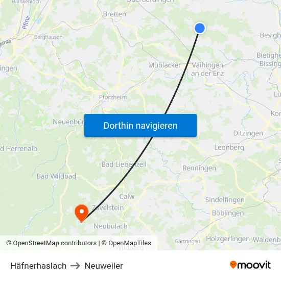 Häfnerhaslach to Neuweiler map