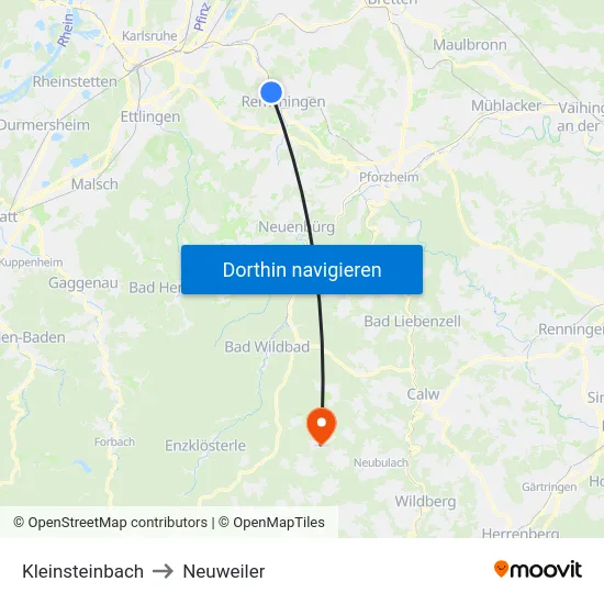 Kleinsteinbach to Neuweiler map