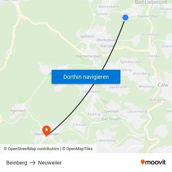 Beinberg to Neuweiler map