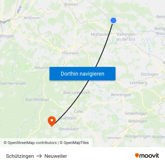 Schützingen to Neuweiler map