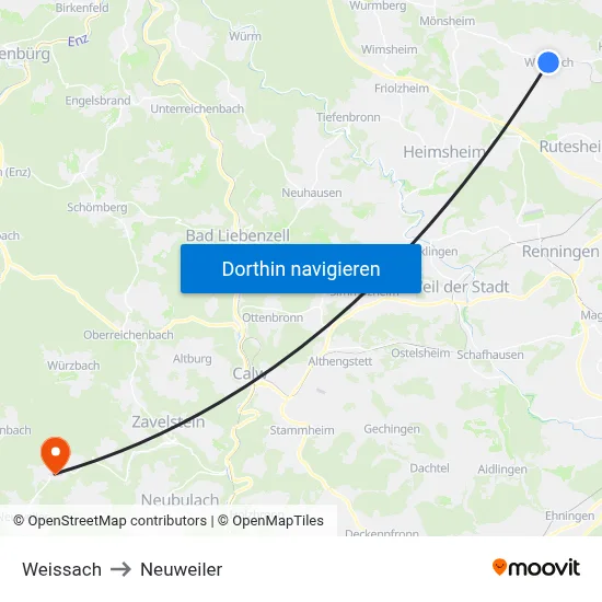 Weissach to Neuweiler map