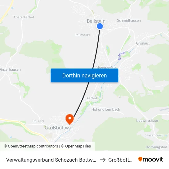 Verwaltungsverband Schozach-Bottwartal to Großbottwar map