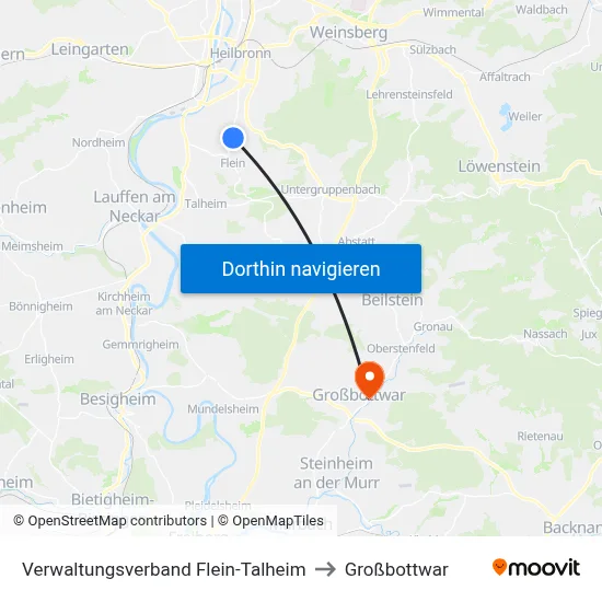 Verwaltungsverband Flein-Talheim to Großbottwar map