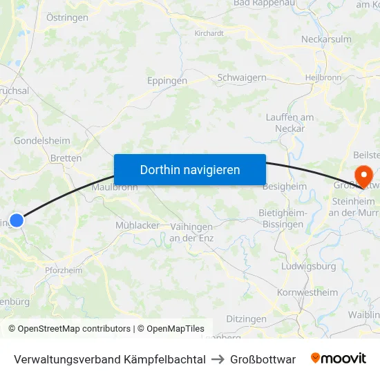 Verwaltungsverband Kämpfelbachtal to Großbottwar map
