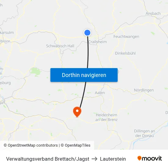 Verwaltungsverband Brettach/Jagst to Lauterstein map
