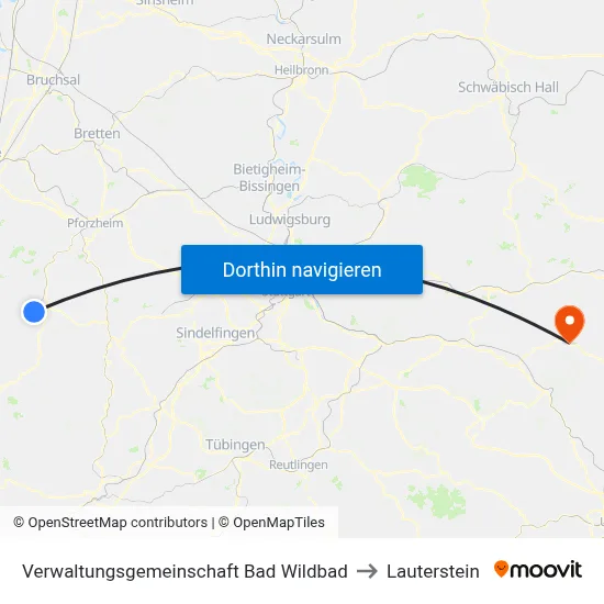 Verwaltungsgemeinschaft Bad Wildbad to Lauterstein map