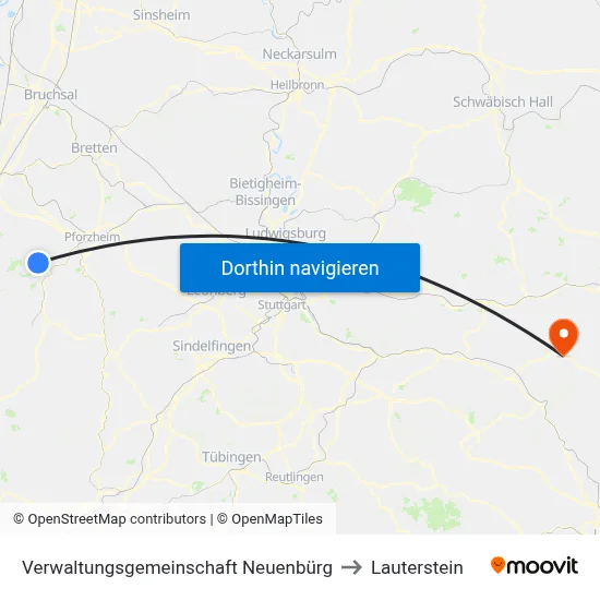 Verwaltungsgemeinschaft Neuenbürg to Lauterstein map