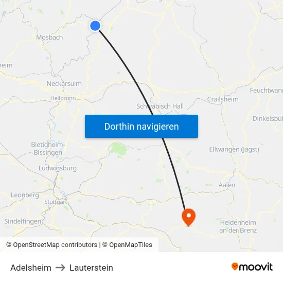 Adelsheim to Lauterstein map