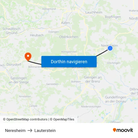 Neresheim to Lauterstein map