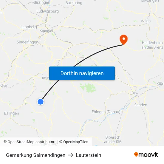 Gemarkung Salmendingen to Lauterstein map