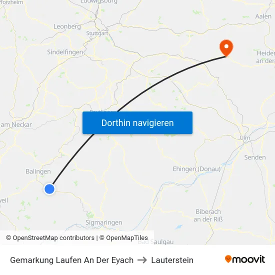 Gemarkung Laufen An Der Eyach to Lauterstein map