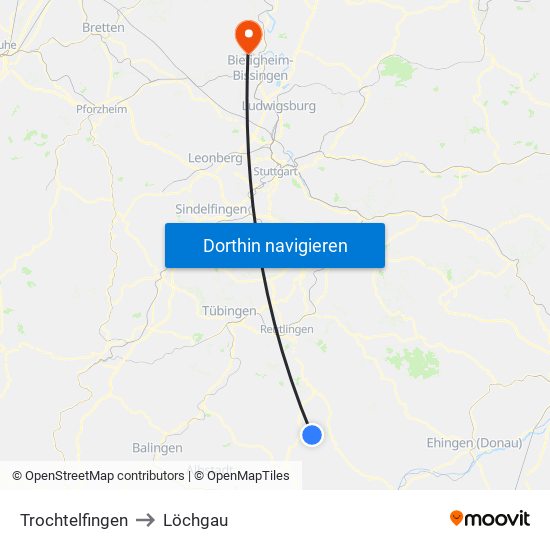 Trochtelfingen to Löchgau map