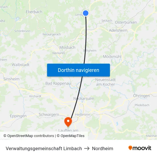 Verwaltungsgemeinschaft Limbach to Nordheim map