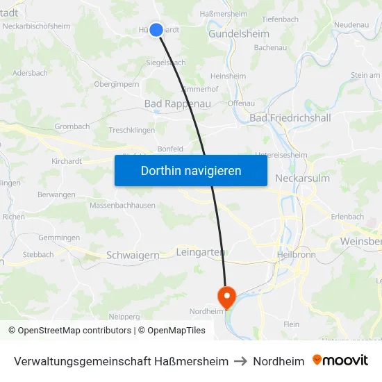 Verwaltungsgemeinschaft Haßmersheim to Nordheim map
