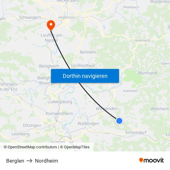 Berglen to Nordheim map