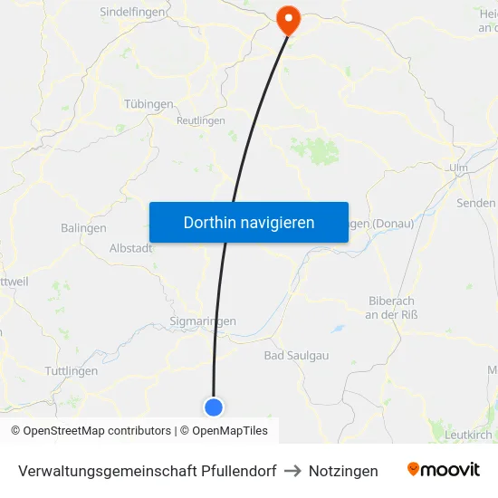 Verwaltungsgemeinschaft Pfullendorf to Notzingen map