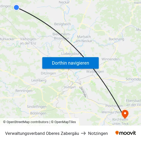 Verwaltungsverband Oberes Zabergäu to Notzingen map