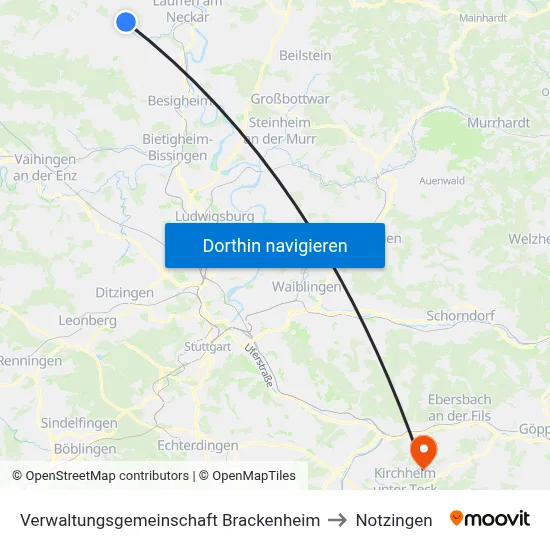 Verwaltungsgemeinschaft Brackenheim to Notzingen map