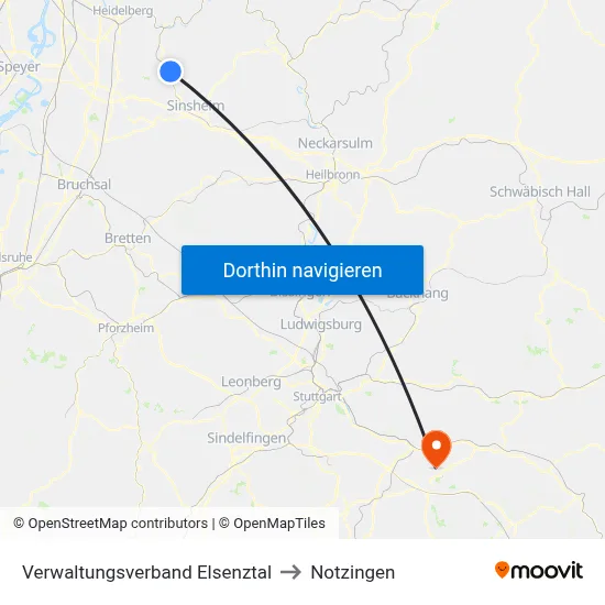 Verwaltungsverband Elsenztal to Notzingen map