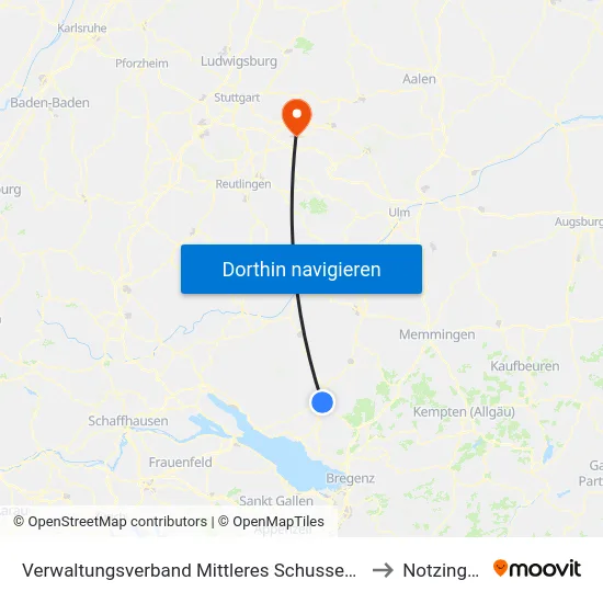 Verwaltungsverband Mittleres Schussental to Notzingen map