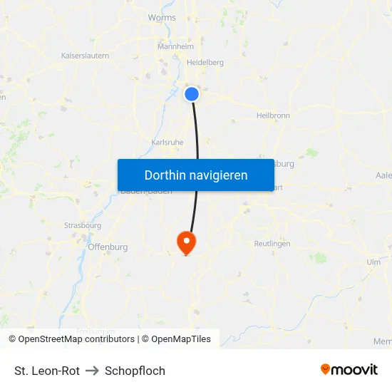 St. Leon-Rot to Schopfloch map